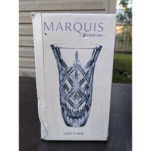 Marquis By Waterford 9” Lacey Crystal Vase New In Box
